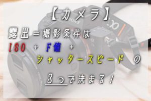 【カメラの基礎】撮影条件と設定「露出=ISO+F値+SS」をマスターしよう